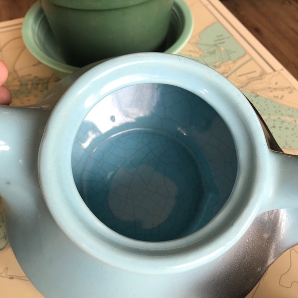 Vintage Beauce Blue Wave Teapot Set - Picture 6 of 10